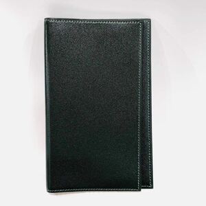 Красота Hermes Hermes Повестка дня Shable Notepbook Cover v Кожаная зеленая бесплатная доставка