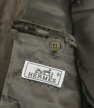 07AW HERMES エルメス ピークドラペル ベロア ジャケット 46 イタリア製 b6458_画像9