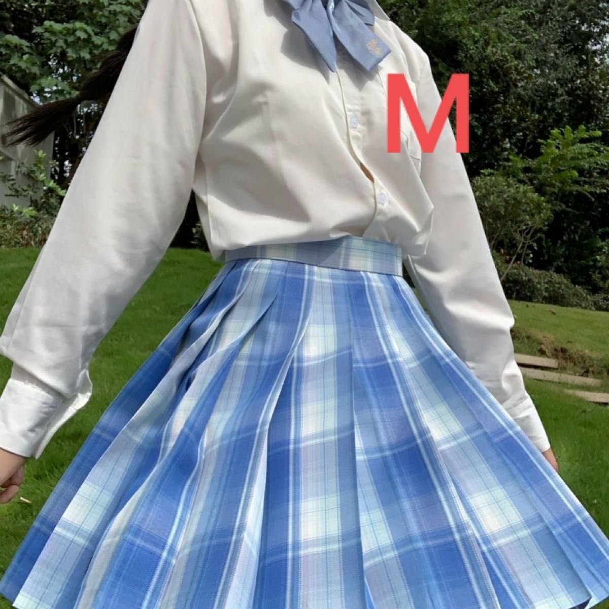 女子制服 チェック 制服高校 スカート 黒 リボン M 女子高生 JK