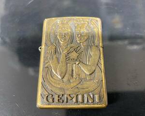 【レア！！ GEMINI　ZIPPO　ジッポー　1999年　B　バレットスマイス ?　ブラス　ふたご座　星座　ヴィンテージジッポー】