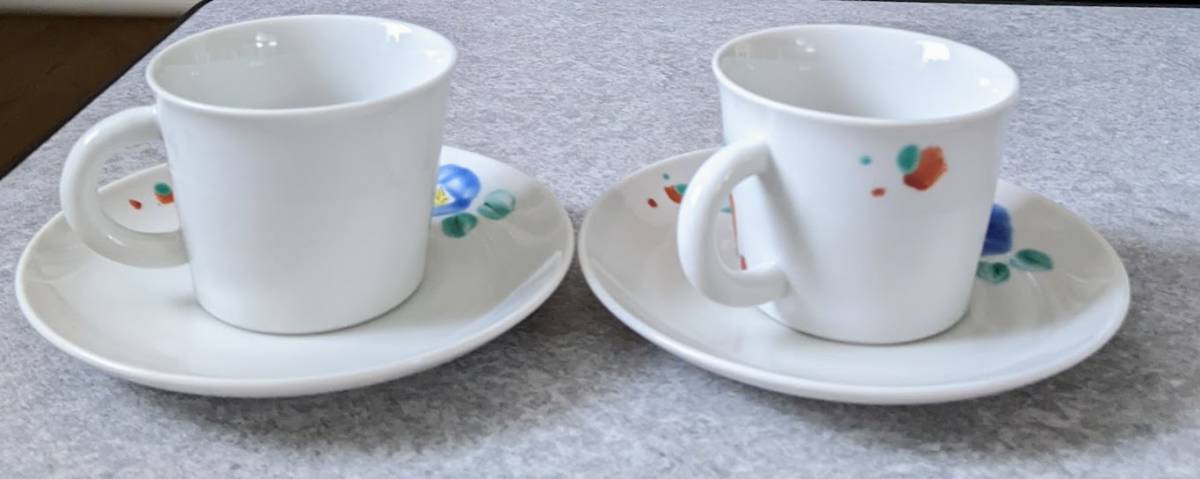 新品未使用 九谷焼 作家もの ペア コーヒー・ティーカップ＆ソーサー