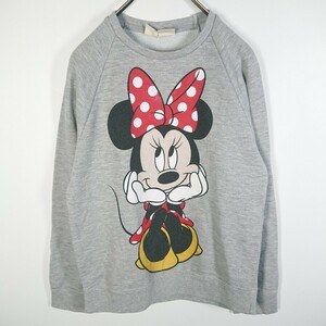 DISNEY 女の子用 ZARA GIRLS スウェット ディズニー ミニーマウス グレー 11/12サイズ YSW0048