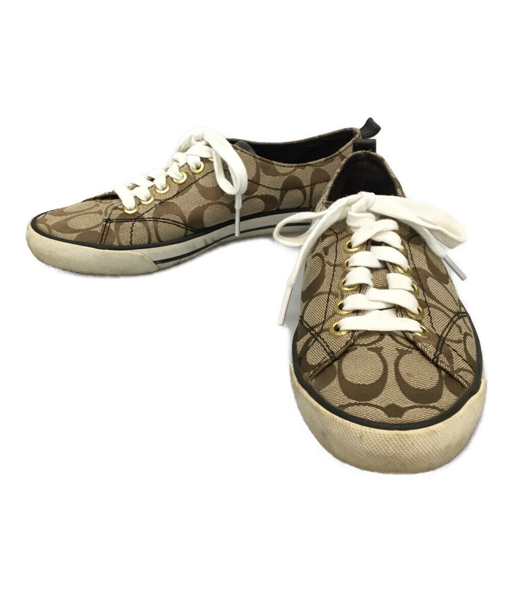 美品☆COACH・レディース レザー FLORAL ハイカットスニーカー(7B