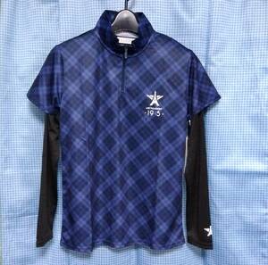 新品 ELLE SPORT エルスポーツ かわいい ウェア 重ね着 半袖 長袖 Tシャツ セット 紺×黒 ゴルフ ランニング アウトドア 吸湿 速乾 UV