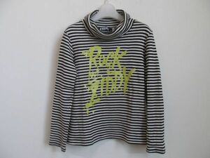 (51637)ZIDDYjiti Bebe border ta-toru neck cut and sewn black × white 130.USED