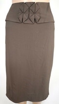＊訳あり新品 パオラ フラーニ PAOLA FRANI イタリア製 ペンシル スカート ベルト付き 膝丈 サイズ42(L～XL)(W77)ダークブラウン LSK1048_画像2