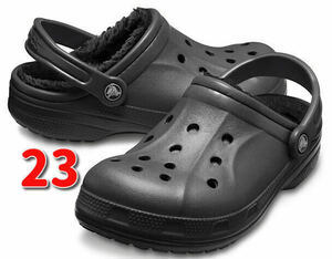 送料無料【23cm】ボア付き クロックス レイレン ラインド クロッグ Crocs Ralen Lined Clog ブラック Black M5/W7