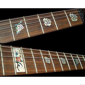 ローズ・ホワイトパール インレイシール インレイステッカー ギター ウクレレ アコギ エレアコ フォークギター ライブ カスタマイズ