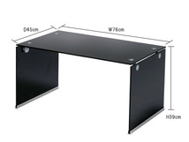 東谷 ガラステーブルS ブラック W76×D45×H39 PT-28BK センターテーブル センターテーブル メーカー直送 送料無料_画像2