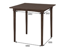 東谷 ダイニングテーブル ブラウン W75×D75×H70 NET-829TBR ダイニングテーブル 75cm 食卓机 正方形 シンプル メーカー直送 送料無料_画像2