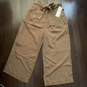 [ new goods * tag attaching ] Te chichi lady's wide pants casual pants Camel M