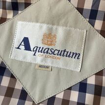 アクアスキュータム Aquascutum OF LONDON■ダウンライナー付き ステンカラーコート アウター■M メンズ ベージュ系 裏地 ハウスチェック_画像6