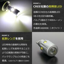 T16 LEDバルブ 2個セット 6000K ホワイト CREE社製 高輝度XB-D LED 12V キャンセラー内蔵 AZ165_画像2