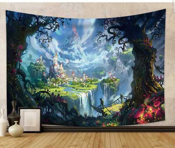 【タペストリーファンタジーの国】部屋のアクセントに★ オシャレ インテリア 模様替え ウォール モダン アート ポスター マルチクロス