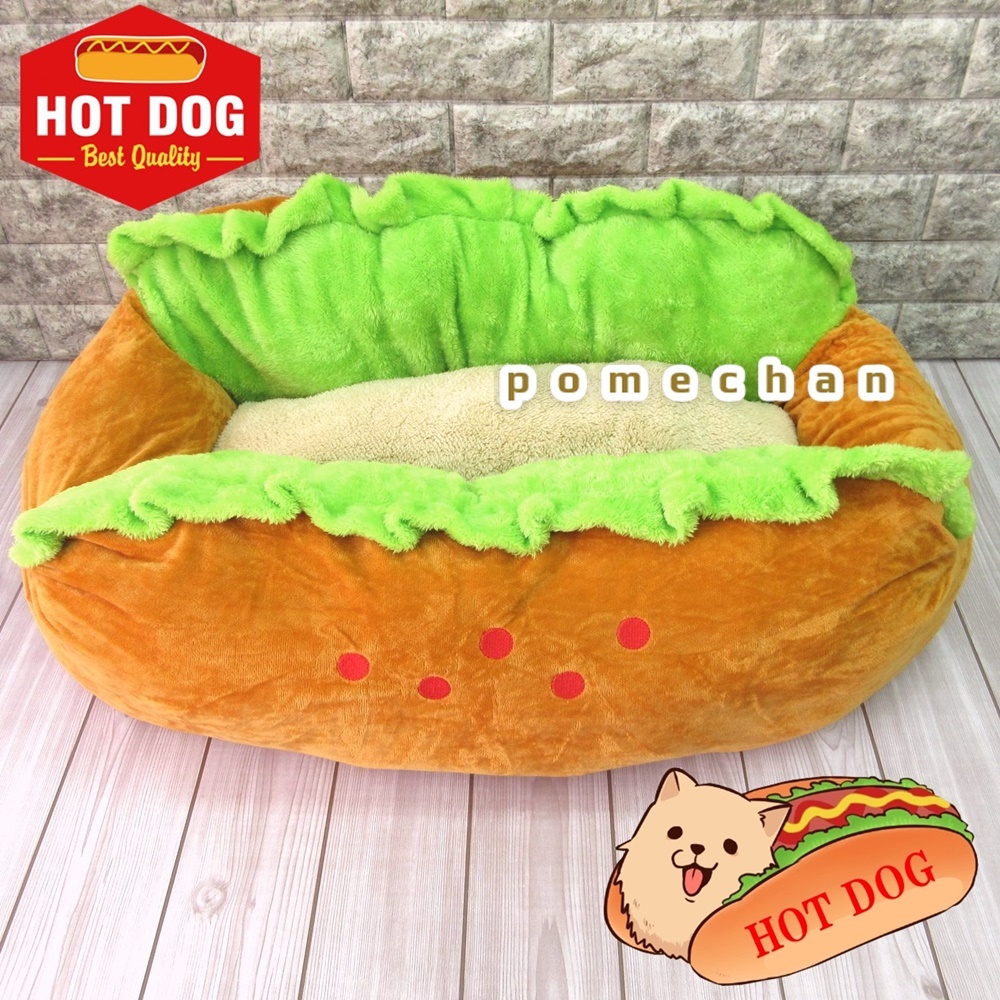 新品【Lサイズ!】◇ホットドッグペットベッド・ペットソファ☆+バスL