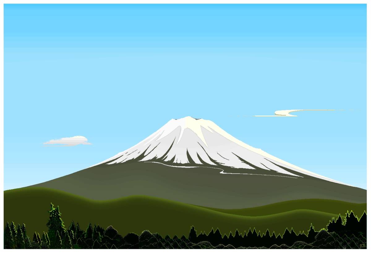 ~ Гора. Фудзи, символ Японии~, Рисование, Картина маслом, Природа, Пейзаж