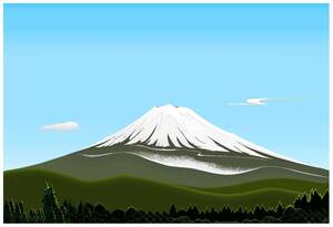 Art hand Auction ~少々雪化粧の富士山~, 絵画, 油彩, 自然, 風景画