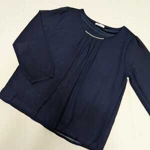 +FP54 Pheroldy formal lady's LL long sleeve cut and sewn pull over navy blue navy business ceremony 