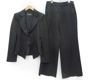  Emporio Armani formal suit setup FF3013 EMPORIO ARMANI 38 lady's jacket pants black Italy made 