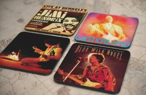 人気レア!《ジミ・ヘンドリックス-Jimi Hendrix》オリジナル・アルバム ジャケット デザイン コルク製 コースター 4個セット-13-16(4)