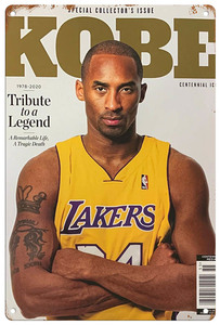 ブリキ看板【Kobe Bryant/コービー・ブライアント】バスケ/NBA/ポスター/マガジン風/雑誌/インテリア/サビ風-2