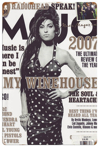 ブリキ看板【Amy Winehouse/エイミー・ワインハウス】R&B/ソウル/ジャズ/音楽/ポスター/マガジン風/雑誌/インテリア/サビ風-9