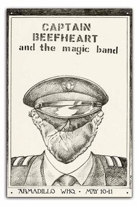 ブリキ看板【Rock Poster/ロックポスター】雑貨ヴィンテージ/メタルプレート/レトロアンティーク風/166-Captain Beefheart&Magic Band 1974
