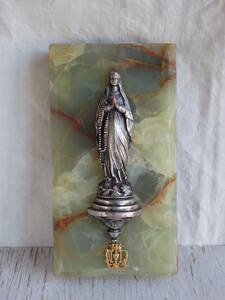 フランスアンティーク イコン キリスト 教会 オーナメント インテリア 装飾 マリア像 大理石 