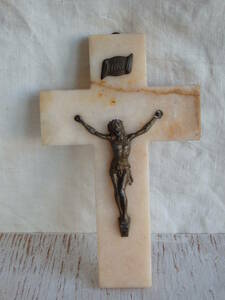 フランスアンティーク イコン キリスト 教会 オーナメント インテリア 装飾 十字架 大理石 仏
