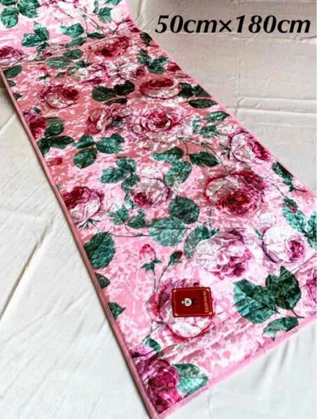 ウレタンプリントキッチンマット　薔薇バラばらローズ花柄　50cm×180cm