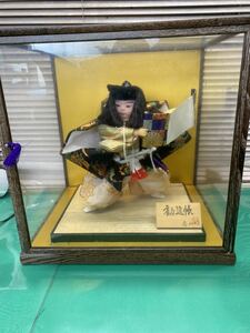 (1102) 五月人形　宝山作　勧進帳　ガラスケース入り　弁慶◆端午の節句中古品