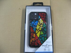 IO DATA(アイオーデータ) iPhone 11 Pro 5.8インチ用 HYBRID CASE Etanze 化学強化ガラス＆TPU複合素材ケース ステンドグラス2 BKS-IPE19SS