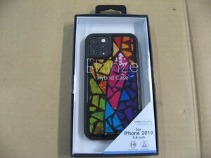 IO DATA(アイオーデータ) iPhone 11 Pro 5.8インチ用 HYBRID CASE Etanze 化学強化ガラス＆TPU複合素材ケース ステンドグラス1 BKS-IPE19SS