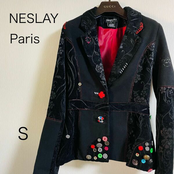 【激レア】NESLAY Paris ネスレイ　ボタンいっぱいデザインジャケット