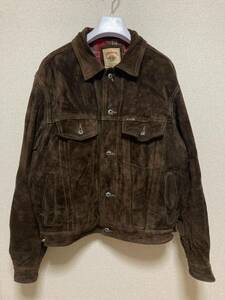 80's90's ヨーロッパヴィンテージ DIESEL スエードジャケット レザージャケット トラッカージャケットTrucker Jacket 裏フランネル M