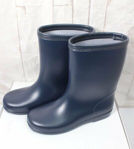 15 03247 * happy clover renewal navy blue undecorated fabric rain boots 22.0cm NVB-100-22 name seal 2 sheets attaching [ outlet ]