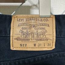 Levi's 517 リーバイス ブーツカット ブラックデニムパンツ ジーンズ 31×34_画像7