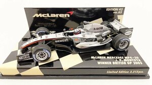 ミニチャンプス 1/43 PMA マクラーレンメルセデスMP4-20 ＃10ファンモントーヤ イギリスGP優勝 2005McLARREN MERCEDES J.P.MONTOYA JA-316