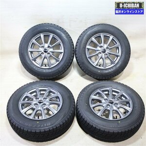 185/70R14 フリード 4穴車 等 ヴァーレン 5.5-14+50 4H100 ☆バリ溝☆ ブリヂストン VRX 14インチ スタッドレス 4本セット 009k