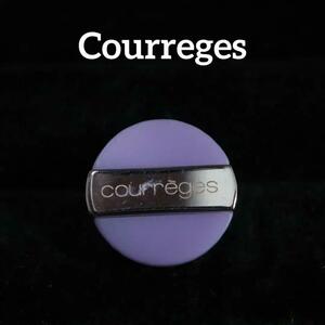 [ анонимность рассылка ] Courreges одна сторона уголок серьги серебряный Logo раунд фиолетовый 