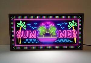 カリフォルニア SUMMER ハワイ カフェ スナック 南国 ビーチ ヤシの木 置物 雑貨 夏 サイン 看板 玩具 LED ライトBOX 電飾看板 電光看板