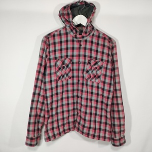  tea ke-TKf- dead shirt check pattern 3 blue red men's used /DG