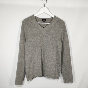 ユニクロ UNIQLO プレミアムラムVネックセーター ニット 351-429070 長袖 M グレー メンズ 中古 /DM