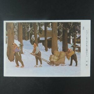 【絵葉書1058】太祇 うつくしき日和になりぬ雪のうへ 軍事郵便 カラー 美術 アート 画 絵 / 戦前絵はがき 古写真 郷土資料