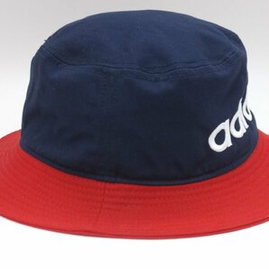 ■【YS-1】 アディダス Adidas ハット 帽子 ■ 状態良好 ■ サイズ・58cm ■ ネイビー 紺系 × レッド 赤系 綿100% ■【同梱可能商品】■Aの画像2