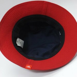 ■【YS-1】 アディダス Adidas ハット 帽子 ■ 状態良好 ■ サイズ・58cm ■ ネイビー 紺系 × レッド 赤系 綿100% ■【同梱可能商品】■Aの画像5