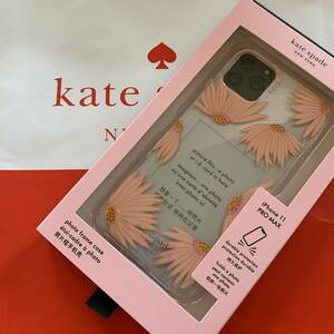 新品！ケイトスペード/デイジーの花がキラキラビジュー入り♪写真が入る　iPhone11Pro　maxケース　kate spade 　8aru6751　クリア　