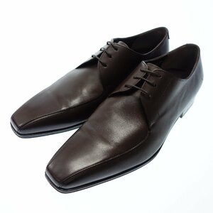 極美品◆サルヴァトーレフェラガモ プレーントゥ レザーシューズ メンズ 茶 9.5 Salvatore Ferragamo【AFD3】