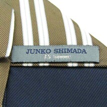 ジュンコシマダ ストライプ柄 シルク 日本製 ブランド ネクタイ メンズ ブラウン 良品 JUNKO SHIMADA_画像4