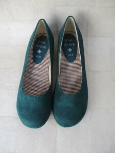 Y.23.B.27 SY * Plat Arbre pra toa-bru lady's pumps 24.5cm green color USED *